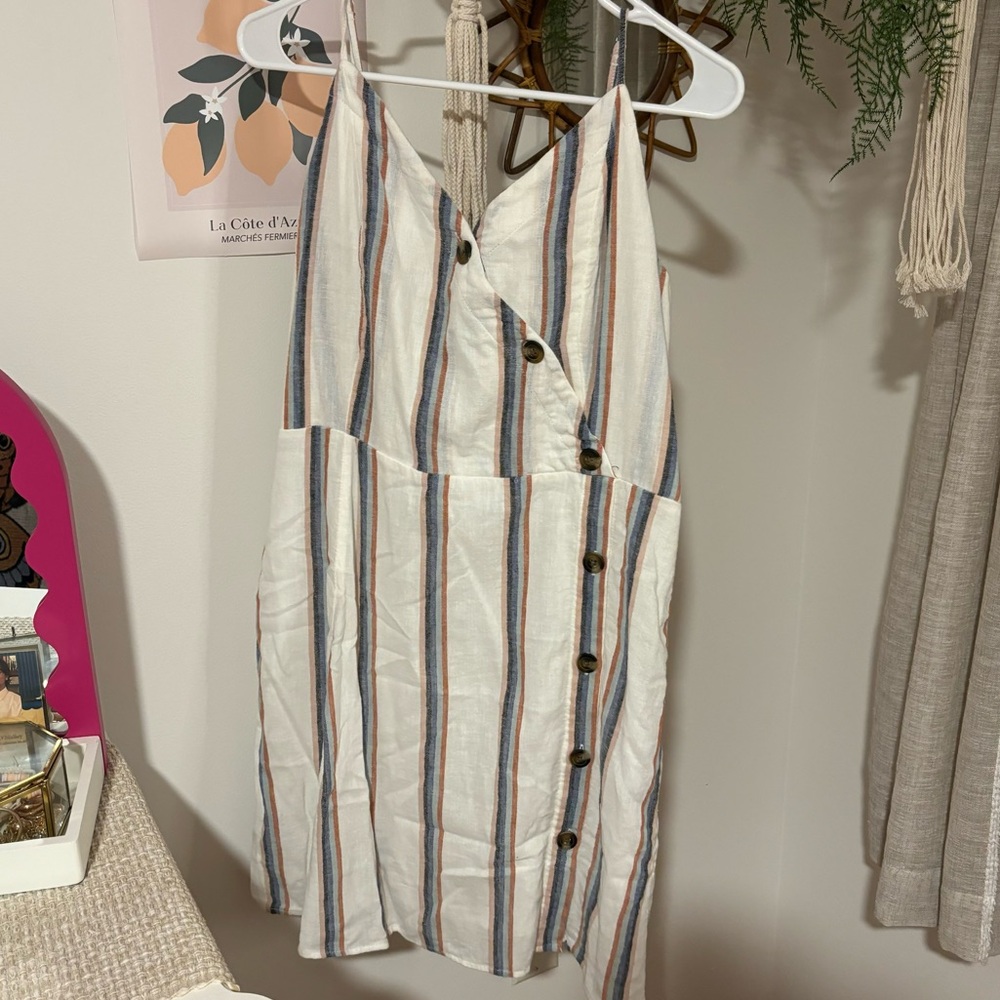 American Eagle White Striped Dress